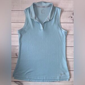 Nike Golf Dri-FIT Sleeveless Polo Top | Light Blue | Size L Preppy Pickleball